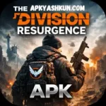 The Division Resurgence APK cover featuring a tactical agent with a rifle in a ruined cityscape